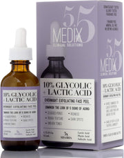 Medix 10% Glycolic Acid Face Peel Exfoliating Serum W/Lactic Acid + Salicylic Acid Gentle Skin Care Exfoliate Facial Peel Treatment Targets Fine Lines, Wrinkles, Large Pores, Age Spots 1.75 FL Oz
