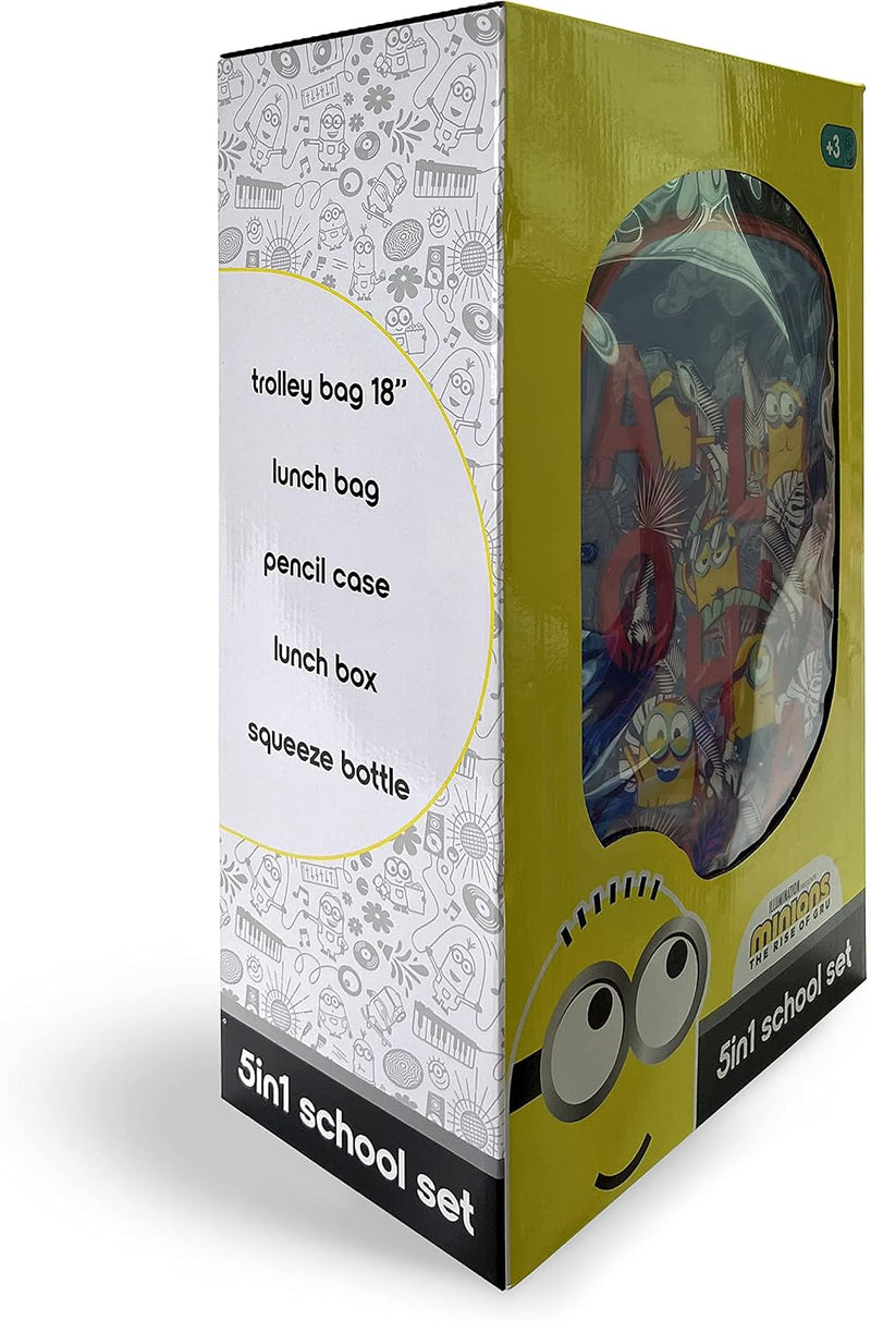 Minions Aloha Buddies 18" 5in1 Trolley BackPack Set