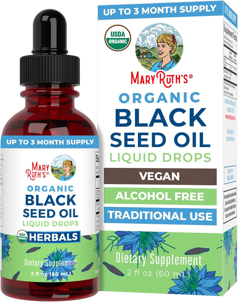 Black Seed Oil Liquid Drops by 3 Month Supply USDA Black Cumin Seed Oil for Immune Support, Heart Health, Hair, and Skin Sugar Free Vegan Non-GMO Gluten Free 2 Fl Oz - Unflavoured 2 Fl Oz (Pack of 1)