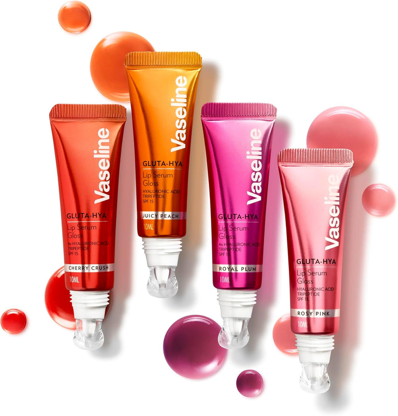 GlutaHya Serum Gloss Tinted Lip Care Juicy Peach Hyaluronic Acid & Glutathione for Plump Dewy Lips Instant Moisturisation, SPF 15, NonSticky 10 ml