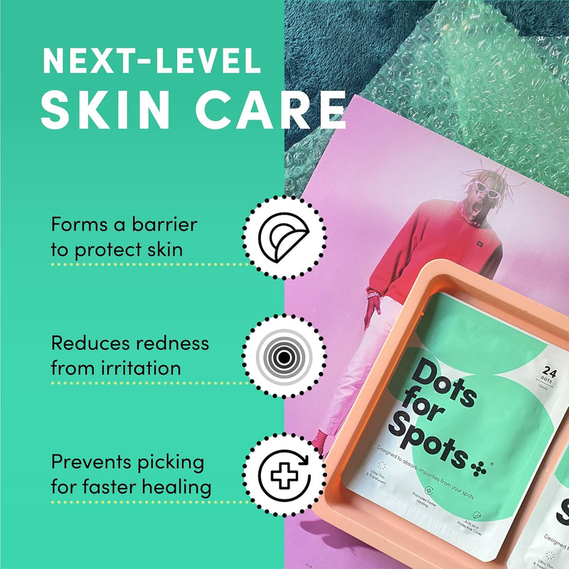 Dots for Spots Acne Patches - Pack Translucent Hydrocolloid Pimple Patch Spot Treatment Stickers for Face and Body - Fast-Acting, Vegan & Cruelty Free Skin Care, 60 Count (Pack of 1)