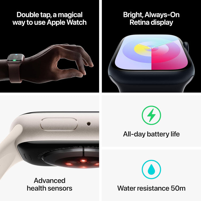 Apple Watch Series 9 [GPS 45mm] Smartwatch with Pink Aluminum Case with Pink Sport Band M/L. Fitness Tracker, Blood Oxygen & ECG Apps, Always-On Retina Display, Water Resistant (Renewed)