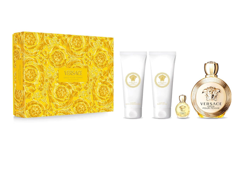 Versace Eros Natural Eau De Parfum Spray 4-Pieces Gift Set for Women