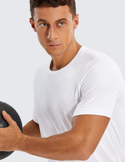 CRZ YOGA Men's Lightweight Short Sleeve T-Shirt Quick Dry Workout Running Athletic Tee Shirt Tops