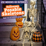 SLEEPHEAD Halloween Skeleton Decoration,Adult (36'') & Child (16'') Skeleton Value 2 Pack for for Halloween Party Yard Haunted House Props Indoor Outdoor Decor