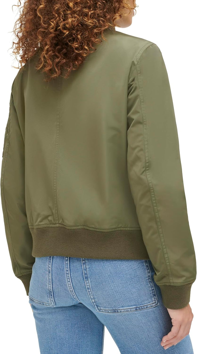 Levi's Women's Women's poly bomber jacket with contrast zipper pockets Jacket