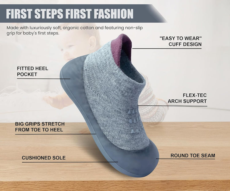 Dookeh Baby Sock Shoes Boys Girls First Walking Shoes Non-Slip Slippers Soft Sole Sneakers Toddler Infant Babygirl