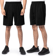 mens Eversoft Cotton Shorts With Pockets (S - 4xl) Casual Shorts - 2 Pack - Black