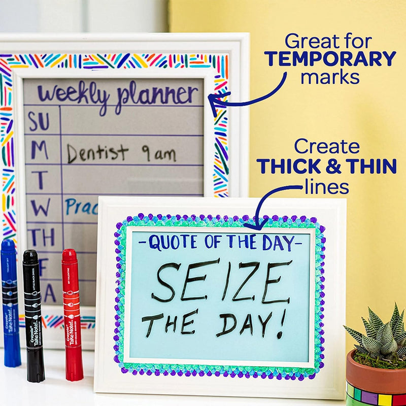 CRAYOLA Low Odor Dry Erase Markers, Fine Tip, 4 Count