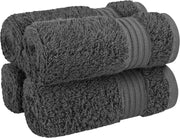 Cotton Paradise Hotel & Spa Quality, Absorbent and Soft Decorative Kitchen and Bathroom Sets, 6 Piece Turkish Towel Set, Includes 2 Bath Towels, 2 Hand Towels, 2 Washcloths, Charcoal Grey