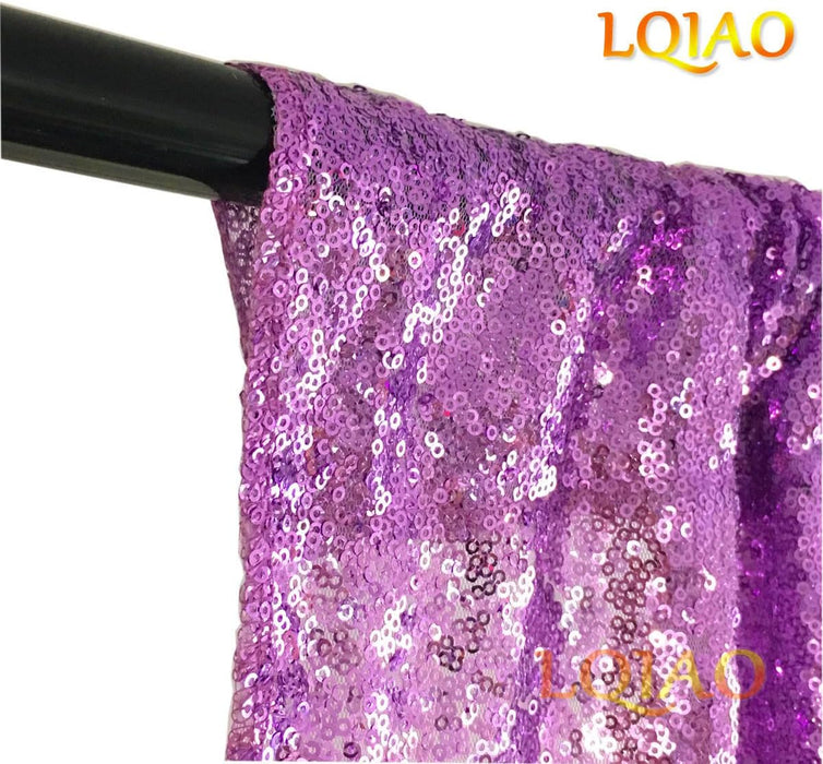 LQIAO 2 Panels Light Gold Sequin Backdrop Glitter Fabric for Wedding Birthday Parties Shimmer Wall-2x8ft