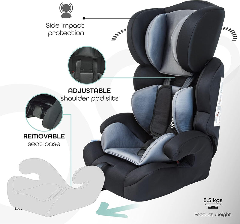 The Moon Brand Tolo Car Seat – Baby Travel Gear for Kids (9m to 11yrs) – ForwardFacing Child Booster Seat w/ Adjustable Headrest – Group 123 Comfort Car Accessories – Green