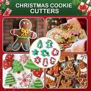 8 PCS Christmas Cookie Cutter Set, Holiday Cookie Molds Gingerbread Man Cookie Cutter, Stainless Steel Baking Cutter for DIY Baking with Snowflake Snowman Christmas Tree Reindeer Shapes and More