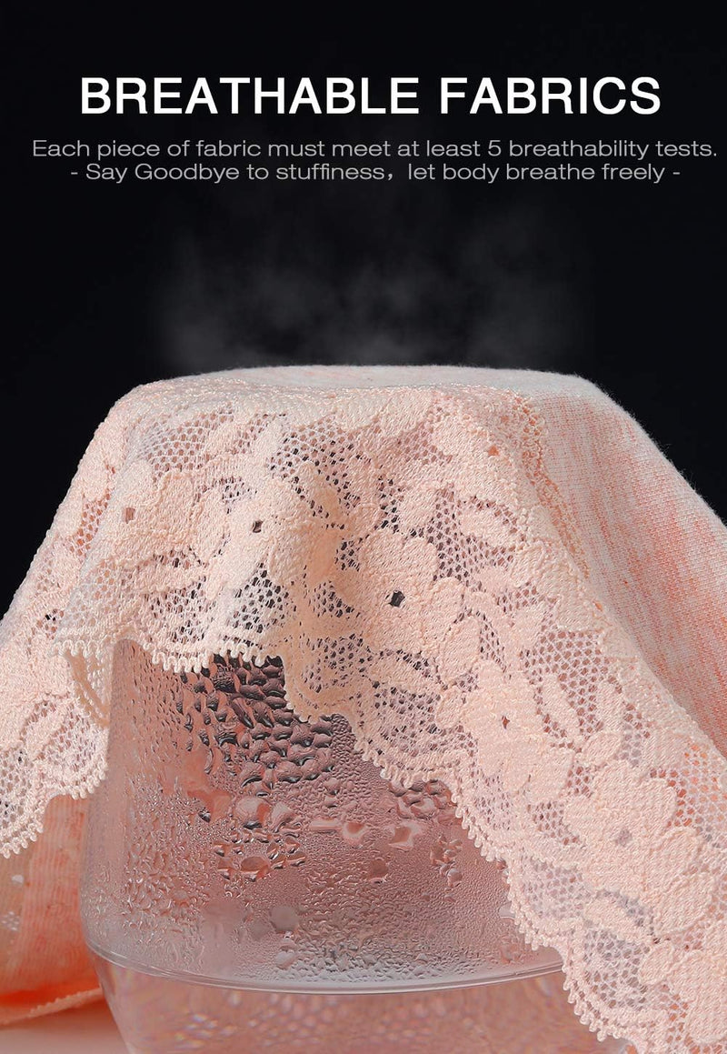 GNEPH Womens Underwear Cotton Panties for Women Underpants Briefs Hipster Lace Bikini 5 Pack