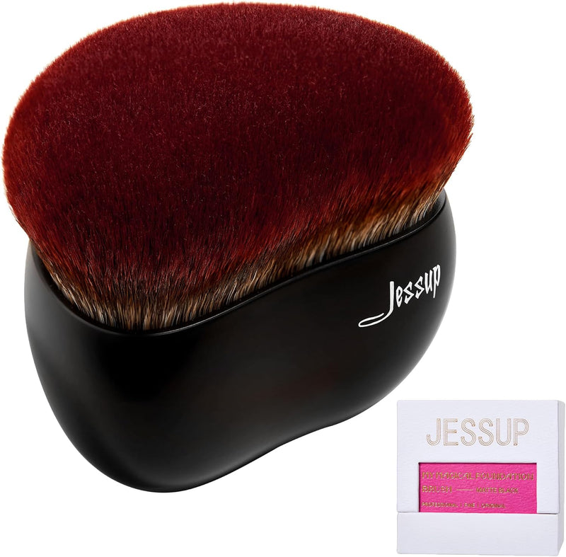 Jessup Makeup Brush Foundation Brush with Makeup Sponge 1pc Kabuki Brush for Liquid, Cream or Flawless Powder Cosmetics Face Boby Brush, T882