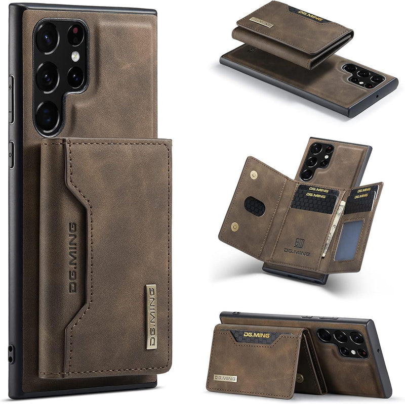 Mobile Case for Galaxy S25 Ultra with Stand, 2-1 Detachable Leather Wallet Magnetic Case with Card Holder Slots Kickstand Protective Phone Cover for Samsung S25 Ultra (Coffee)