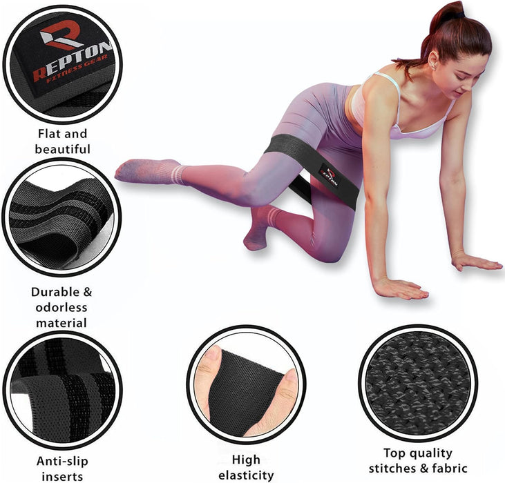 3 Sets Resistance Bands | Glutes, Hips and Legs Exercise Band | Ideal for Home Gym Fitness, Yoga, Pilates & Workout | Women and Men Non-Slip Booty Band | Physio Resistant Loop