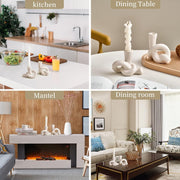 DERANQIIUA Christmas Candle Holder, 2 Pcs Pretty Ceramic Candle Holder, Modern Abstract Art Candlestick Holder Set, Table Centerpiece Taper Candle Holders Decorations Home Decor (White)