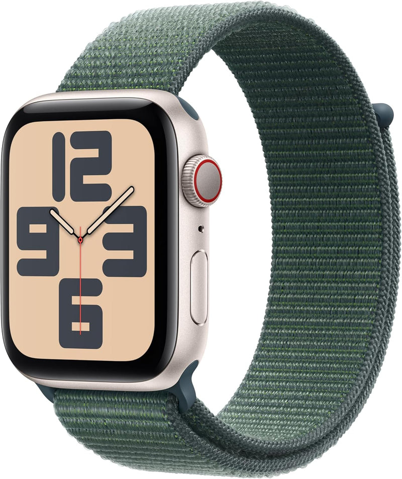 Apple Watch SE (2nd Gen) GPS + Cellular 40mm Smartwatch with Silver Aluminium Case with Denim Sport Band - M/L. Fitness and Sleep Trackers, Crash Detection, Heart Rate Monitor, Retina Display