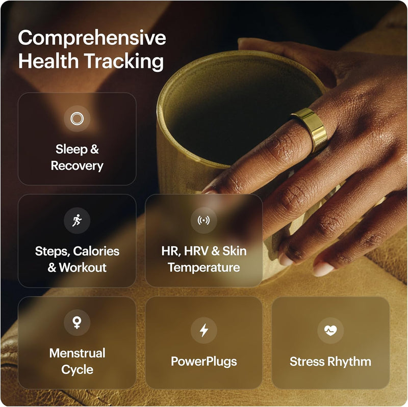 ULTRAHUMAN Ring AIR Sleep and Fitness Tracker, Smart Ring for Men and Women, No app fee for Standard Features, Up to 6 Days Battery Life