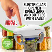 EMSON Robotwist Jar Opener, Automatic Jar Opener, Deluxe Model with Improved Torque, Robo Twist Kitchen Gadgets for Home, Electric Handsfree Easy Jar Opener â Works on All Jar Sizes, As Seen on TV - White