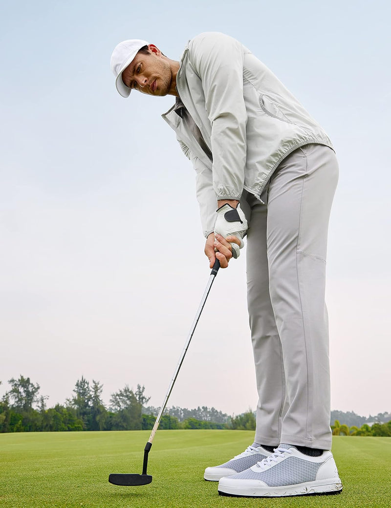 CRZ YOGA Men's All Day Comfy Golf Pants - 28"/30"/32"/34" Quick Dry Lightweight Work Casual Trousers with Pockets