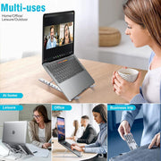SKY-TOUCH Laptop Stand for Desk, Adjustable ABS+Silicone Foldable Portable Laptop Holder, Ventilated Cooling Notebook Stand for MacBook Pro Air, Lenovo, Dell, HP, Laptops,Tablet - silver-new