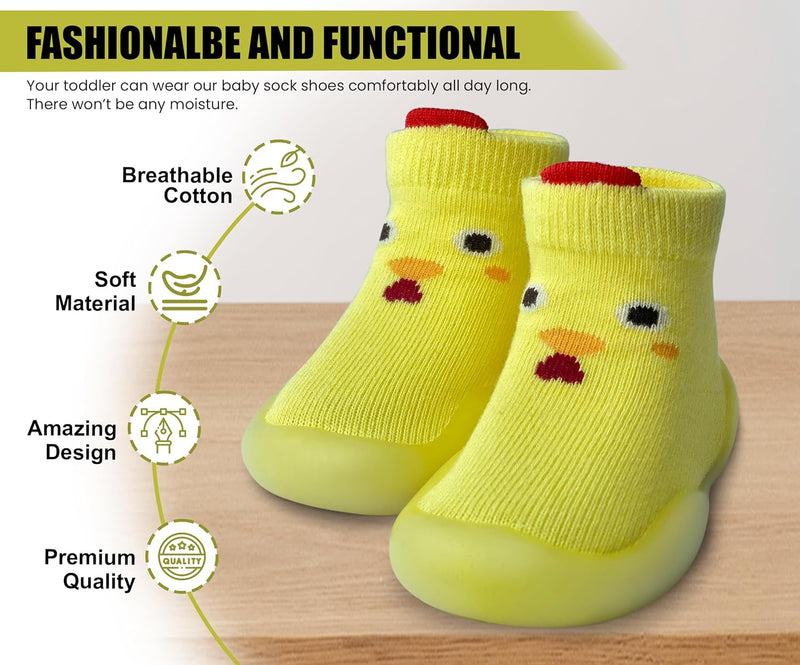Dookeh Baby Sock Shoes Boys Girls First Walking Shoes Non-Slip Slippers Soft Sole Sneakers Toddler Infant Babygirl