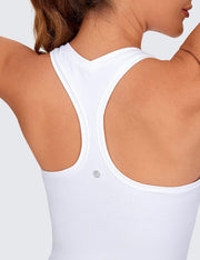 CRZ YOGA Butterluxe Workout Tank Tops for Women Built in Shelf Bras Padded - Racerback Athletic Spandex Yoga Camisole