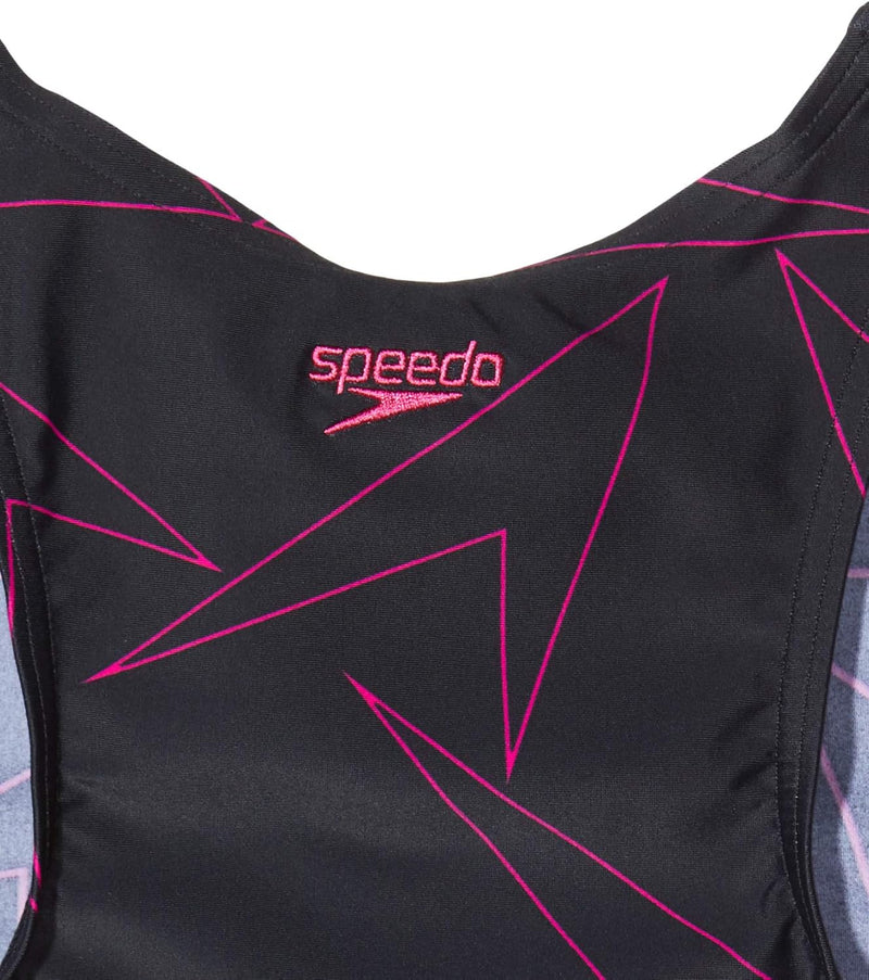 Girls' Boomstar Tankini, Black/Electric Pink, 32 (13-14 Yrs)