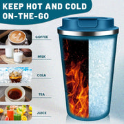 BuyOn Travel Coffee Tumbler Stainless Steel Double Wall Vacuum Hot and Iced Coffee Cup Hydro Flask Drinks Insulated Mug with Leakproof Lid for Home Office Gym Outdoor Work (WHITE, 380ML)
