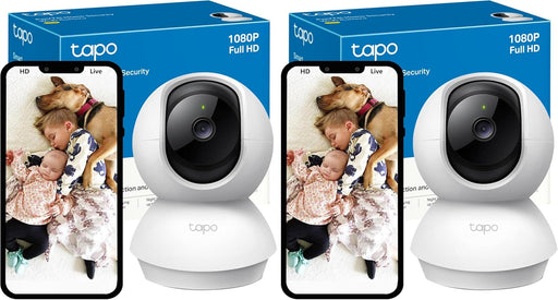 TP-Link Tapo Pan/Tilt Smart Security Camera, Indoor CCTV, 360 Rotational Views, Works with Alexa&Google Home, No Hub Required, 1080p, 2-Way Audio, Night Vision, SD Storage, Device Sharing (TC70) - 2 MP-TC70 (Pack of 2)