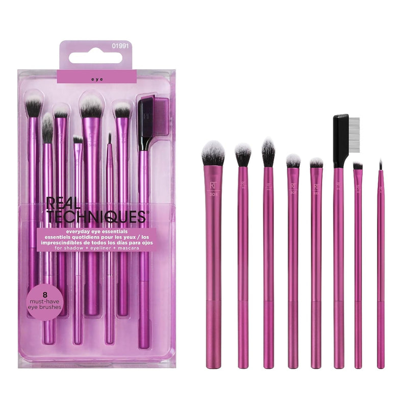 REAL TECHNIQUES Everyday Eye Essentials Lidschatten-Pinsel-Set, 8-teilig
