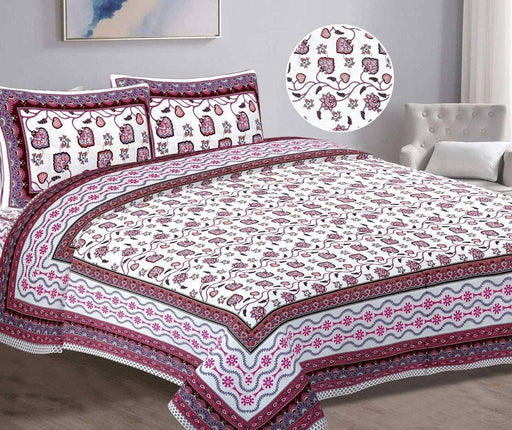 SUFAYA FAB Printed Indian Sanganer Cotton Premium Big Size Bedsheets for Modern Look(108x108) inches,Pillow (17x27) inches