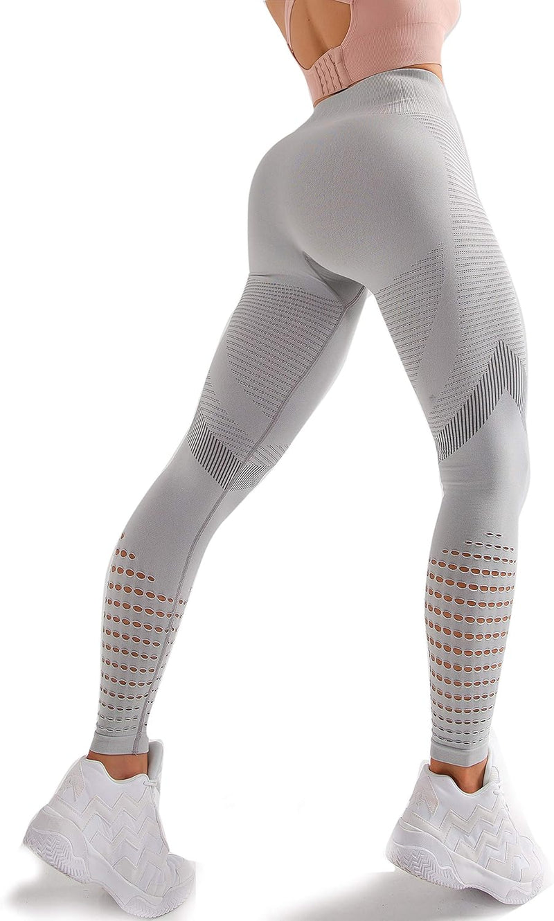 Redqenting High Waisted Leggings for Women Workout Seamless Leggings Yoga Pants Sweat Proof Tummy Control Tights