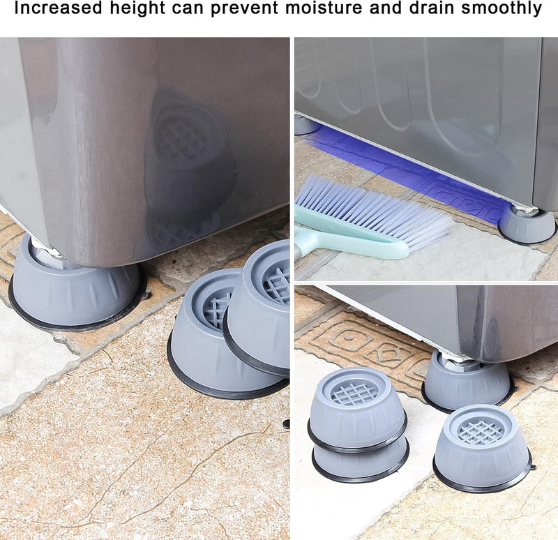Shock and Noise Cancelling Washing Machine Support, Rubber Washer Dryer Anti Vibration Pad, Anti-Walking Washing Machine Stabilizer Washing Machine Foot Pads, for Fridge and Washing Machine Set of 8