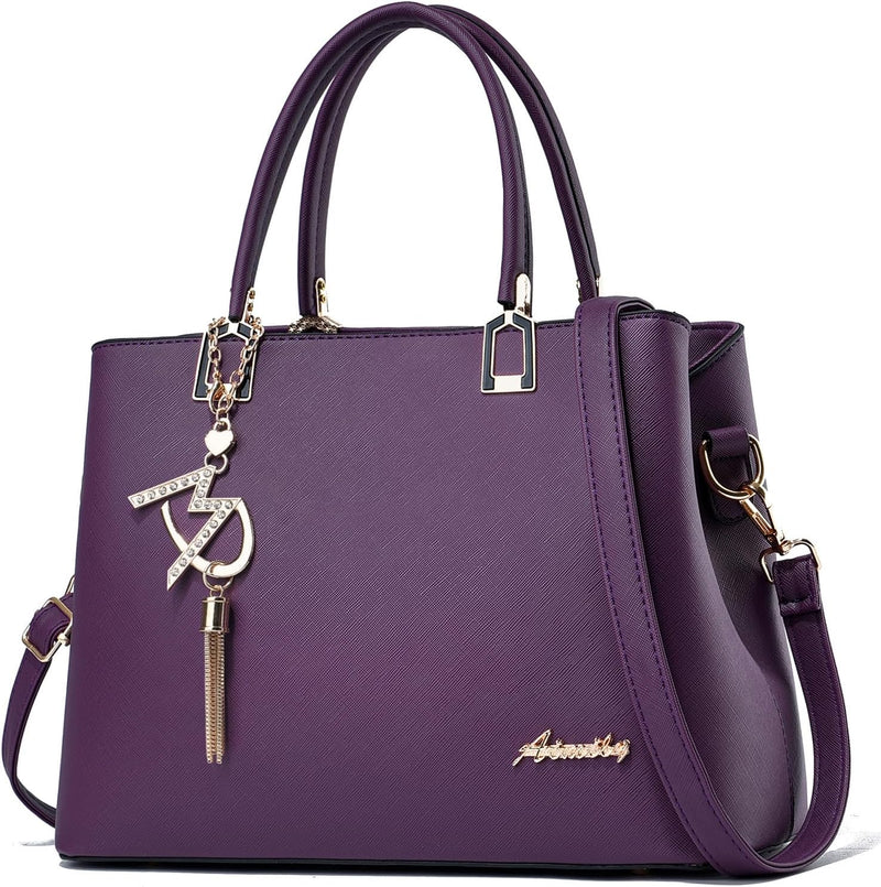 Womens Purses and Handbags Shoulder Bags Ladies Designer Top Handle Satchel Tote Bag - Violet