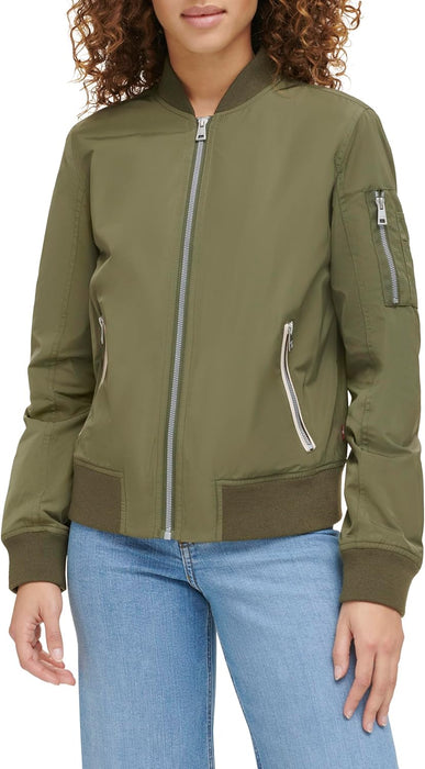 Levi's Women's Women's poly bomber jacket with contrast zipper pockets Jacket