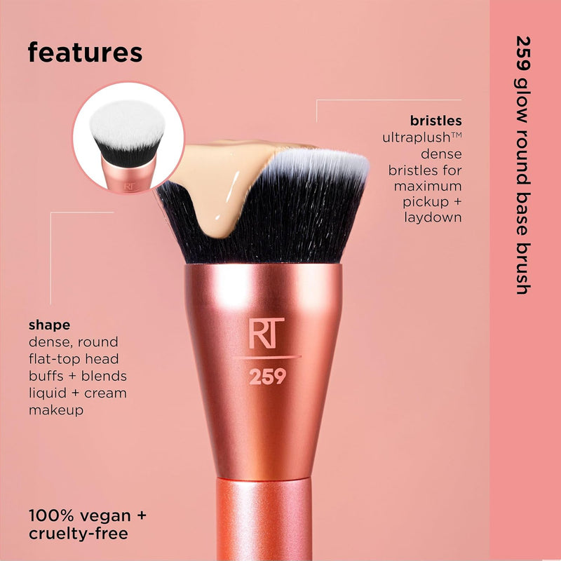 Real Techniques Bubble Blending Makeup Brush, Multipurpose Face Brush for Liquid, Cream, & Powder Products, Unique Bubble Brush Head, Synthetic Bristles, Vegan & Cruelty Free, 1 Count