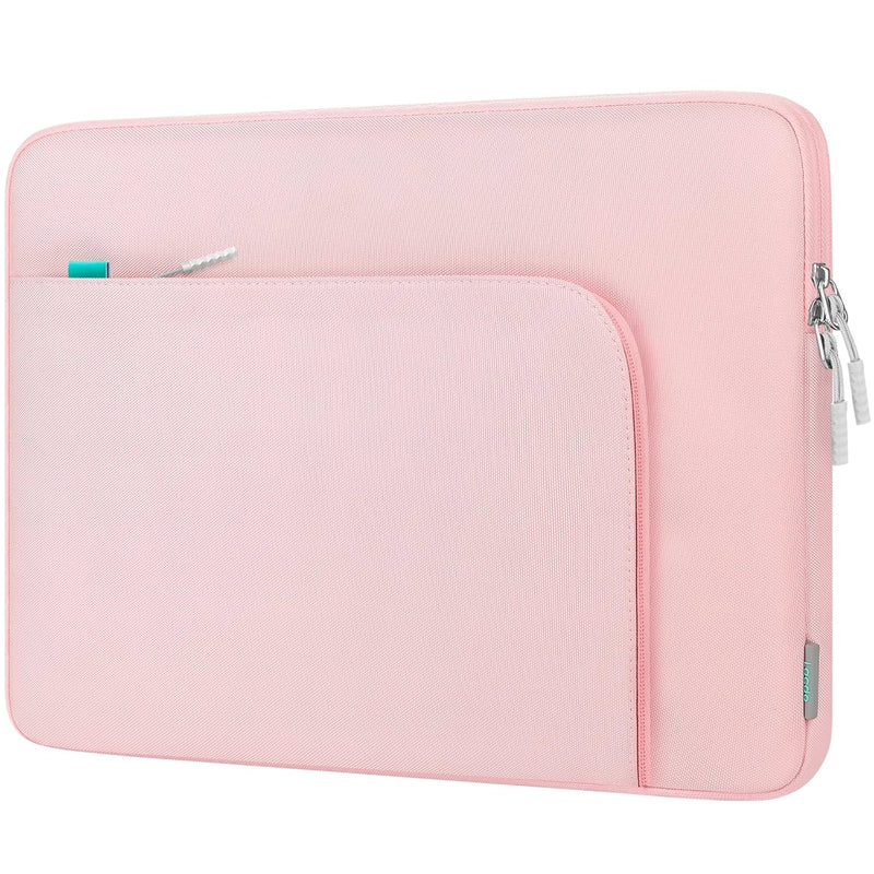Lacdo 15.6 Inch Laptop Sleeve Case for 15.6" Acer Aspire/Nitro/Predator, Lenovo IdeaPad 3, ZenBook VivoBook 15, HP Pavilion 15, Dell Inspiron 15, MSI GL65 Computer Bag with Accessory Pocket, Pink