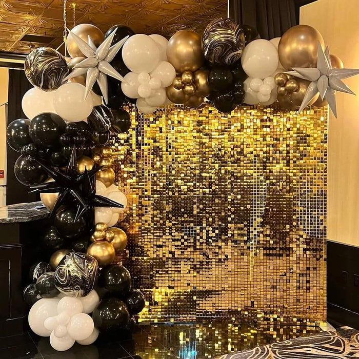 Kate Shimmer Wall Backdrop Sliver Wall Panels 12Pcs Square Sequin Shimmer Wall Backdrop Decoration for Birthday Party,Wedding, Anniversary