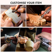 Electric Engraving Pen, Cordless Rechargeable Mini Rotary Tool with 42 Bits, Aluminum Body, Variable Speed, Portable Engraver Pen for Metal Wood Glass and Plastic, Brown