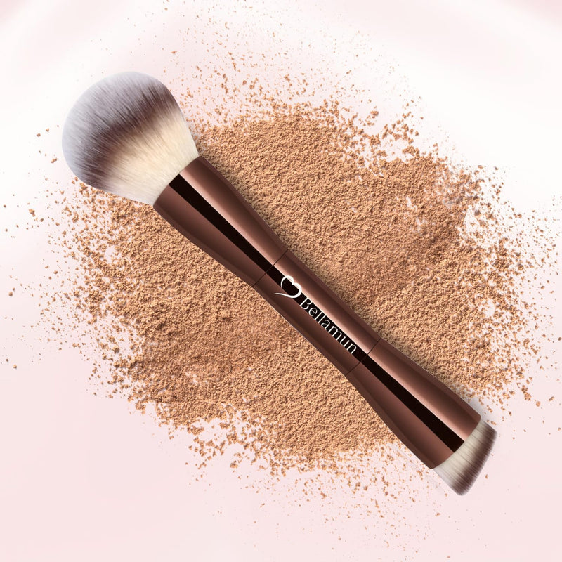 Bellamun Professional Makeup Brushes | Vegan & Cruelty-Free | High-Performance Tools for Foundation, Blush, Bronzer, Contour, Concealer & Powder Application (Dual Tip Pro Makeup Brush)