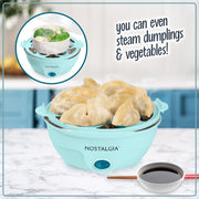 Nostalgia Retro Electric Large Hard-Boiled Egg Cooker, 7 Capacity, Poached, Scrambled, Omelets, Whites, Sandwiches, for Keto & Low-Carb Diets, Aqua
