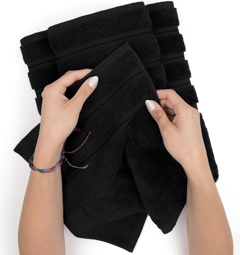 American Soft Linen GMSD 6-Piece 100% Turkish Genuine Cotton Premium & Luxury Towel Set for Bathroom & Kitchen, 2 Bath Towels, 2 Hand Towels & 2 Washcloths [Worth $72.95] - Rockridge Grey