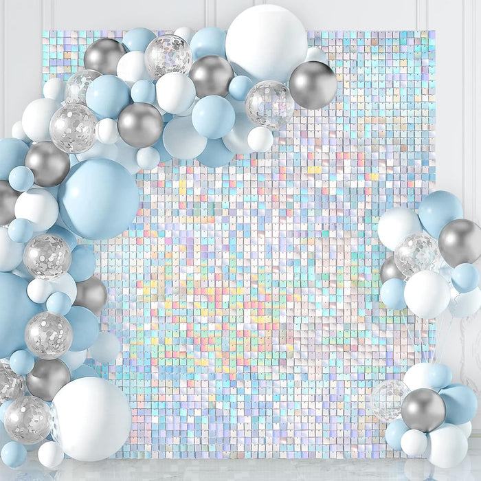 LJIE-House Champagne Shimmer Wall Backdrop Shimmer Panels Sequin Backdrop 36PCS Glitter Party Backdrop for Birthday Wedding Anniversary Engagement Baby Shower & Bachelorette Decorations Party
