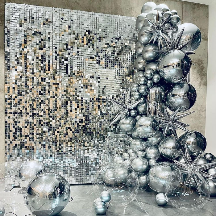 LuoluoHouse Shimmer Wall Panel Sequin Backdrop 36 Panel Birthday Wedding Background Decoration Walls Anniversary Engagement Decorations