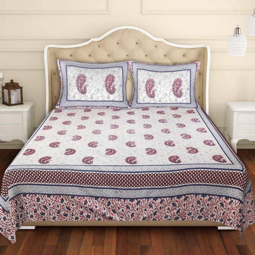 SUFAYA FAB Printed Indian Sanganer Cotton Premium Big Size Bedsheets for Modern Look(108x108) inches,Pillow (17x27) inches