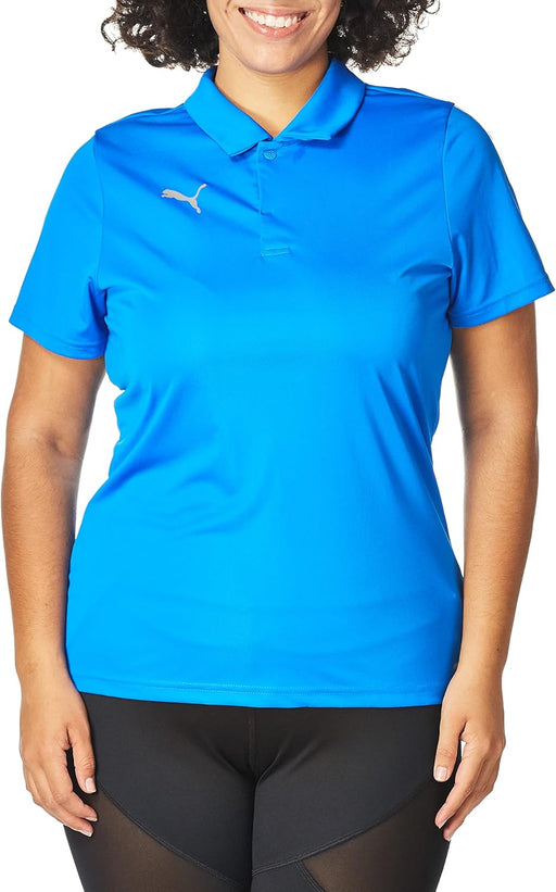 womens Teamliga Sideline Polo Polo Shirt (pack of 1) - Electric Blue Lemonade-puma White