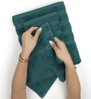 American Soft Linen GMSD 6-Piece 100% Turkish Genuine Cotton Premium & Luxury Towel Set for Bathroom & Kitchen, 2 Bath Towels, 2 Hand Towels & 2 Washcloths [Worth $72.95] - Rockridge Grey